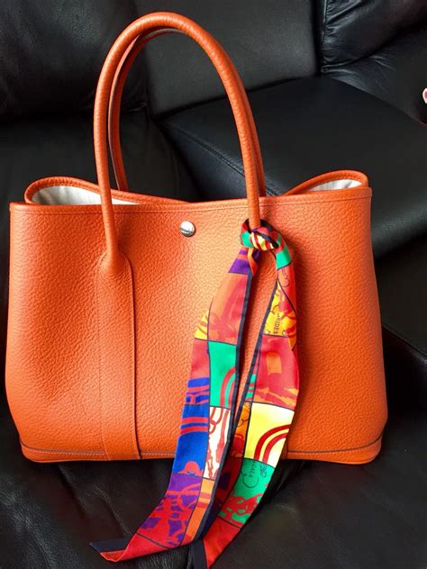 hermes twilly with bag.